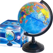 WORLD GLOBE EARTH TOP Map Rotating Geography Ocean Classroom Learning Desktop