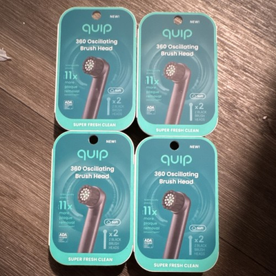 #ad #ad Quip 360 Oscillating Brush Head Replacement Head Black Soft Bristles 4 pack $48.00