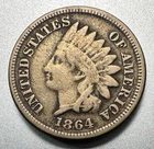 1864  COPPER NICKEL INDIAN CENT  VG  BETTER DATE #2176