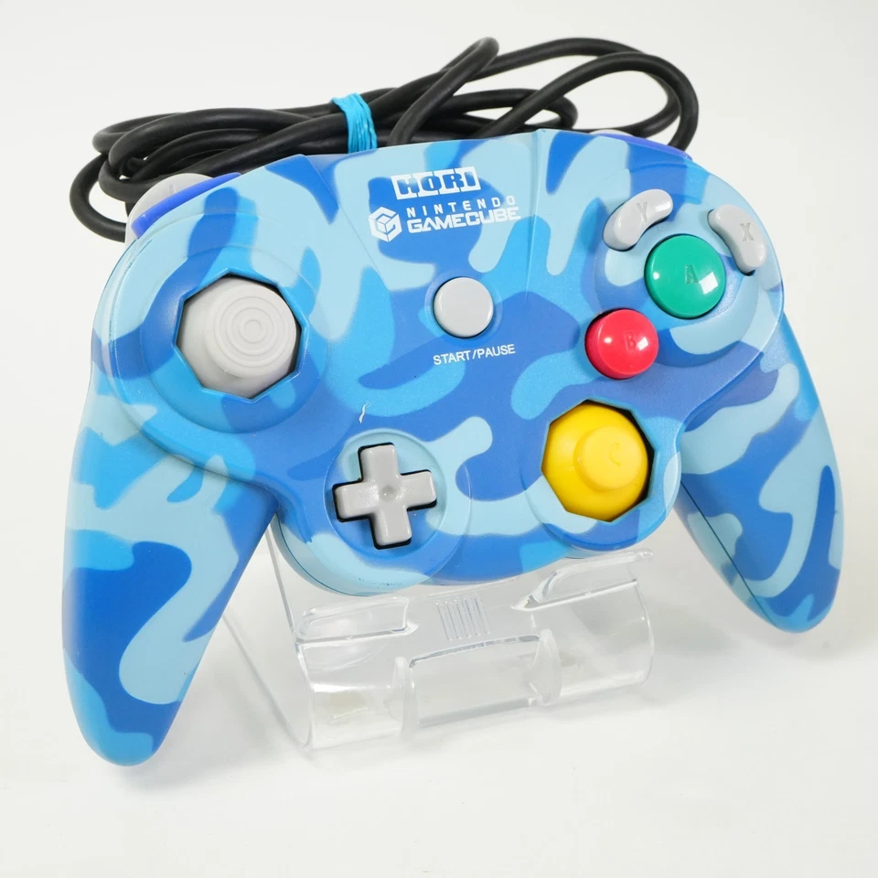 HORI Pad Cube Gamecube Controller Camouflage Blue Tested - Image 2 of 4