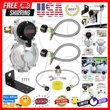 2-Stage Automatic Changeover LP Propane Gas Regulator with Two 18" RV Pigtail...