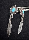 Vintage Old Pawn Navajo Native American Sterling Turquoise Dangle Earrings — photo 2