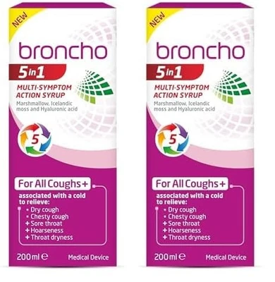 BRONCHOSTOP Broncho 5in1 Cough Multi Symptom Action Syrup 200ml