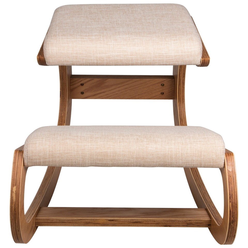 Uimoso Tabouret ergonomique à genoux en chêne blanc pour bureau et maison