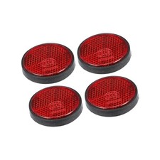 4pcs M6x1.0 Red Plastic Universal Screw Mount Reflective Warning Reflector for