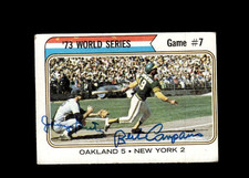Jerry Grote & Bert Campaneris 1974 Topps World Series authentic autographed card