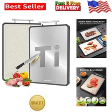 Versatile Reversible Titanium Cutting Board with Built-in JUICE GROOVE - 1 PC