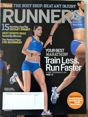 Runner's World Magazine August 2005 ''Train Less, Run Faster'' English Illustrated