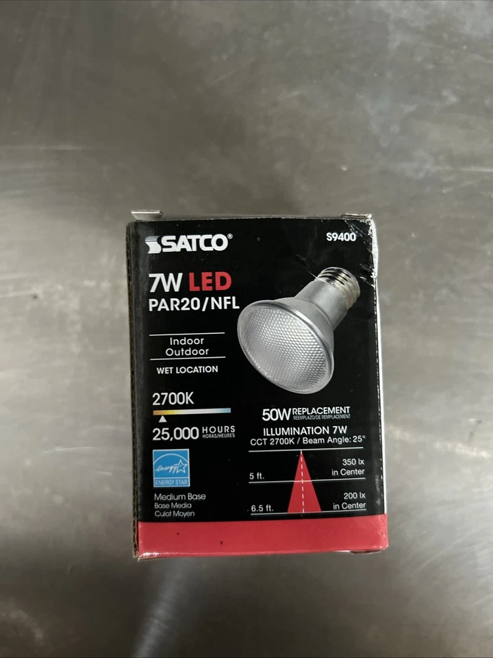 LED 6.5W PAR20 25 Degrees 2700K Warm White 120V Medium E26 Base Reflector Bulb - Image 3 of 4