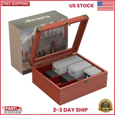 Wooden Storage Box for Trading Card, MTG Deck Case Holds 2400+ Gaming Cards, Fit