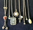 Vintage Jewelry Lot Camphor Glass Necklace 1928 Trifari Gold Filled Crystal