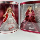 Set of 2 Holiday Celebration Barbies 2001 50304 & 2002 56209 Vintage New in Box