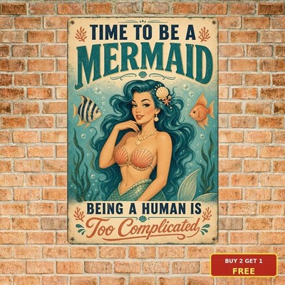 Being Human Is Too Complicated Vibrant Text Metal Tin Sign Plaque