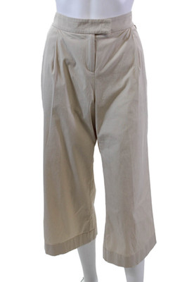 Twinset Womens Two Pocket Mid-Rise Cropped Pants Trousers Beige Size S