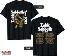 Zakk Sabbath Tour 2025 North American Cities Dates Two Sided T-Shirt