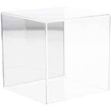 Plymor Clear Acrylic Display Case with No Base Mirror Back , 6" x 6" x 6"