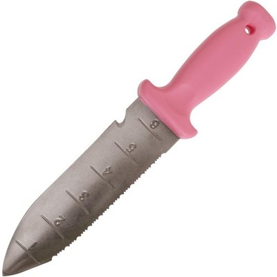 Deluxe Soil Knife, Pink   Hori Hori w/ 6-Inch Stainless Steel Blade