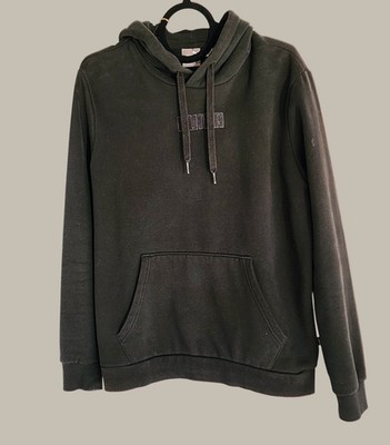 Puma Black Cotton Fleece Hoodie   Medium