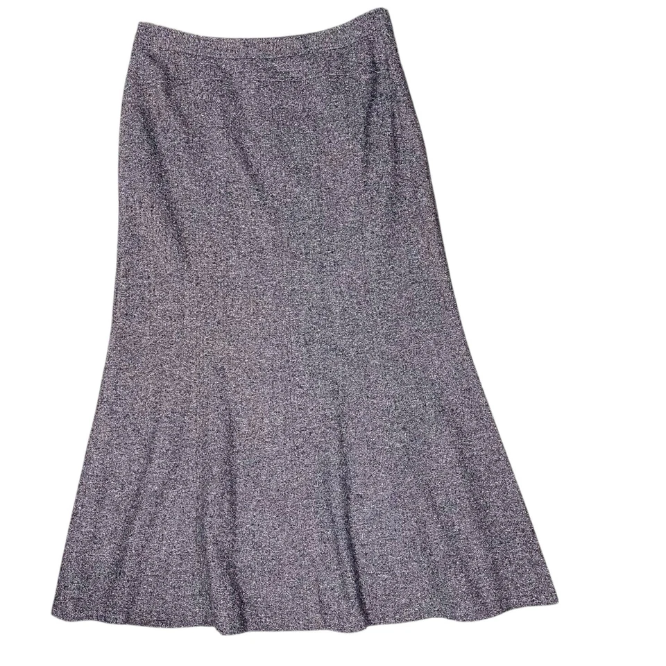 Saia de lã JONES NEW YORK midi tweed 12 grande linha A alargamento academia escola - Imagem 2 de 4