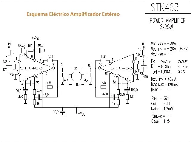 Circuito Integrado STK463 - Amplificador De Potencia 25+25 W - 16 Pines - Imagen 3 de 3