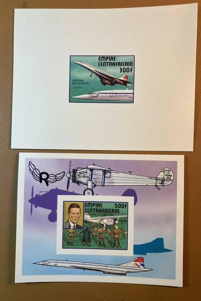 Central African Republic #297-302 History of Aviation 1977 set - Image 2 of 2