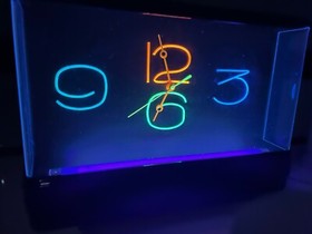 vtg 1988 Gemini Display Nuon neon CLOCK retro blacklight 1980s lamp man cave bar