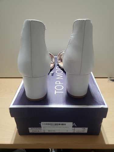 Top Moda Darcie 1 Women's Single Band Low Block Heel Dress Sandals White Size 6 - Picture 4 of 7