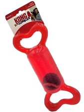 KONG Jumbler w/Tennis Ball Medium/Large Red Squeaky Fetch  Tug Dog Toy
