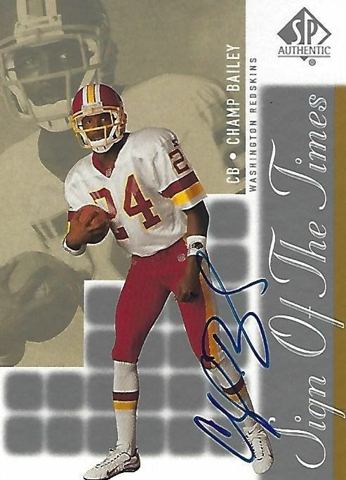 Champ Bailey Signed 2000 SP Authentic Sign of the Times Redskins Card #CH UGA CB