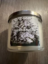 Bath & Body Works FRESH BALSAM Large Scented 3-Wick Candle 14.5oz Christmas Tree