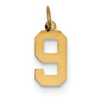 14k Yellow Gold Small Polished Number 9 Charm Pendant. (0.7in Long) on sale 14k Yellow Gold Small Polished Number 9 Charm Pendant. (0.7in Long) on sale