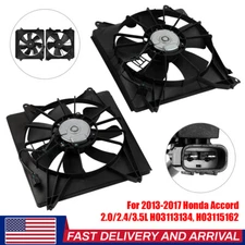 2PC AC Condenser Radiator Cooling Motor Fan Fits 2013-2017 Honda Accord Touring