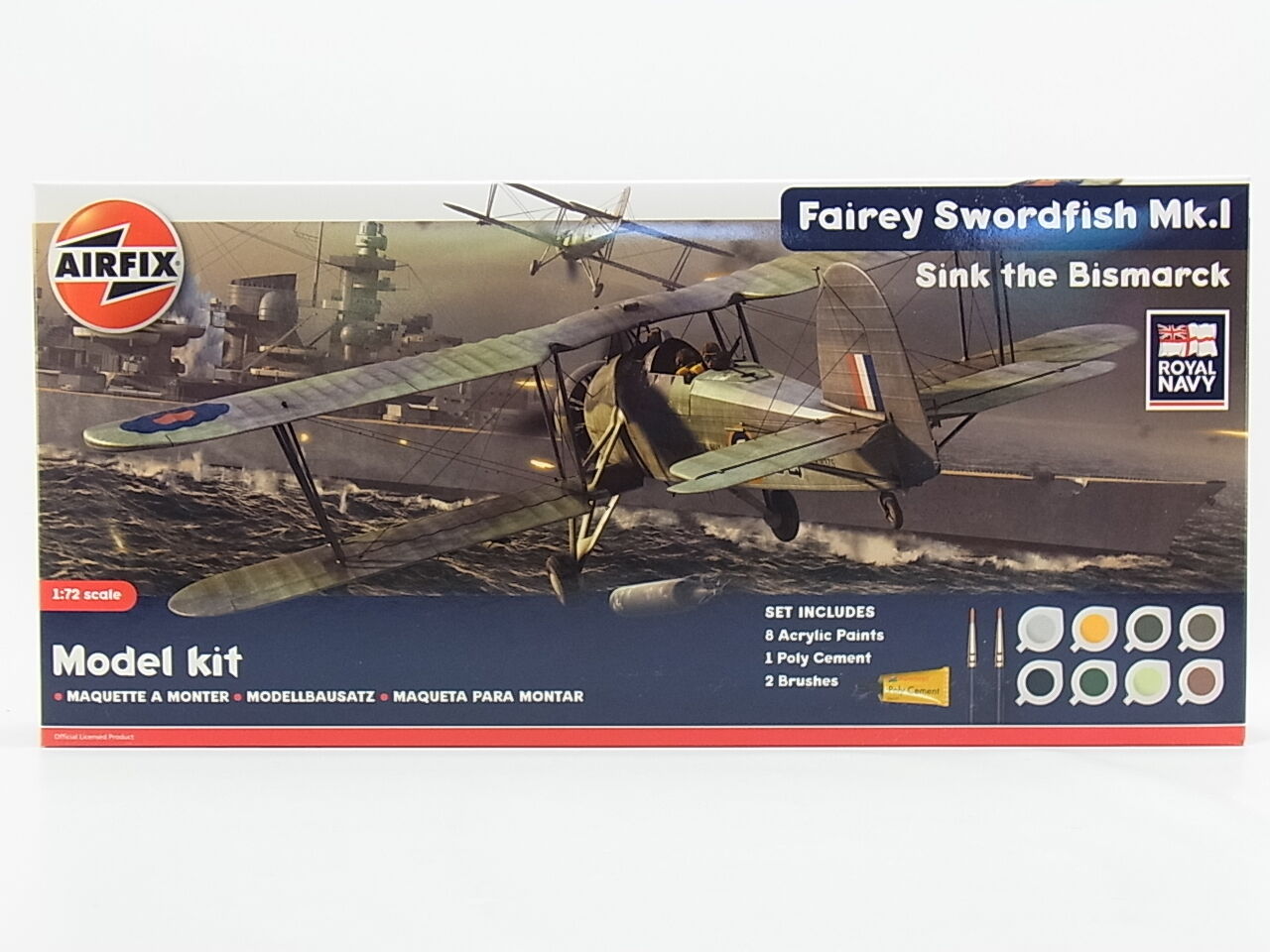 Lot 30930 airfix a50133 fairey swordfish mk. I 1:72 kit set new in packaging
