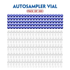 100Pcs 2ml Glass Vials Bottles Clear Containers w/ lids and septa for  GC/MS/GPC