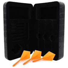 CUESOUL Professional Luxury PU Dart Case with Orange Diamond Shape Dart Flights