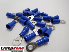 16-14 GA 10 Ring Terminals - BLUE - 25 PCS Vinyl - MADE IN USA