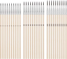 30Pcs Detail Paint Brushes, Fine Tip Paint Brush with 3 Sizes #0#00#000 Mini