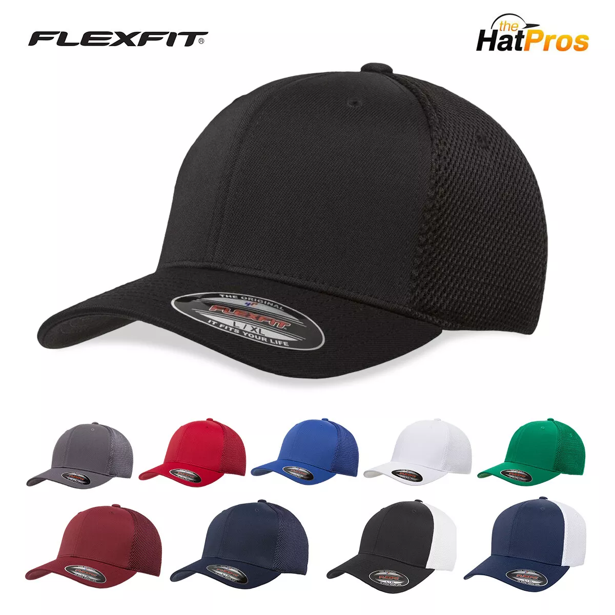 Flexfit Ultra Fibre Baseball Hat Fitted Air Mesh 6533 Flex Fit Blank Cap  6533T | eBay