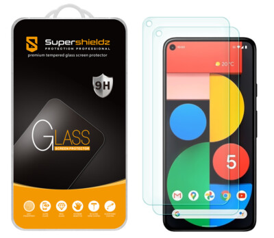 [2-Pack] Supershieldz Tempered Glass Screen Protector for Google Pixel 5