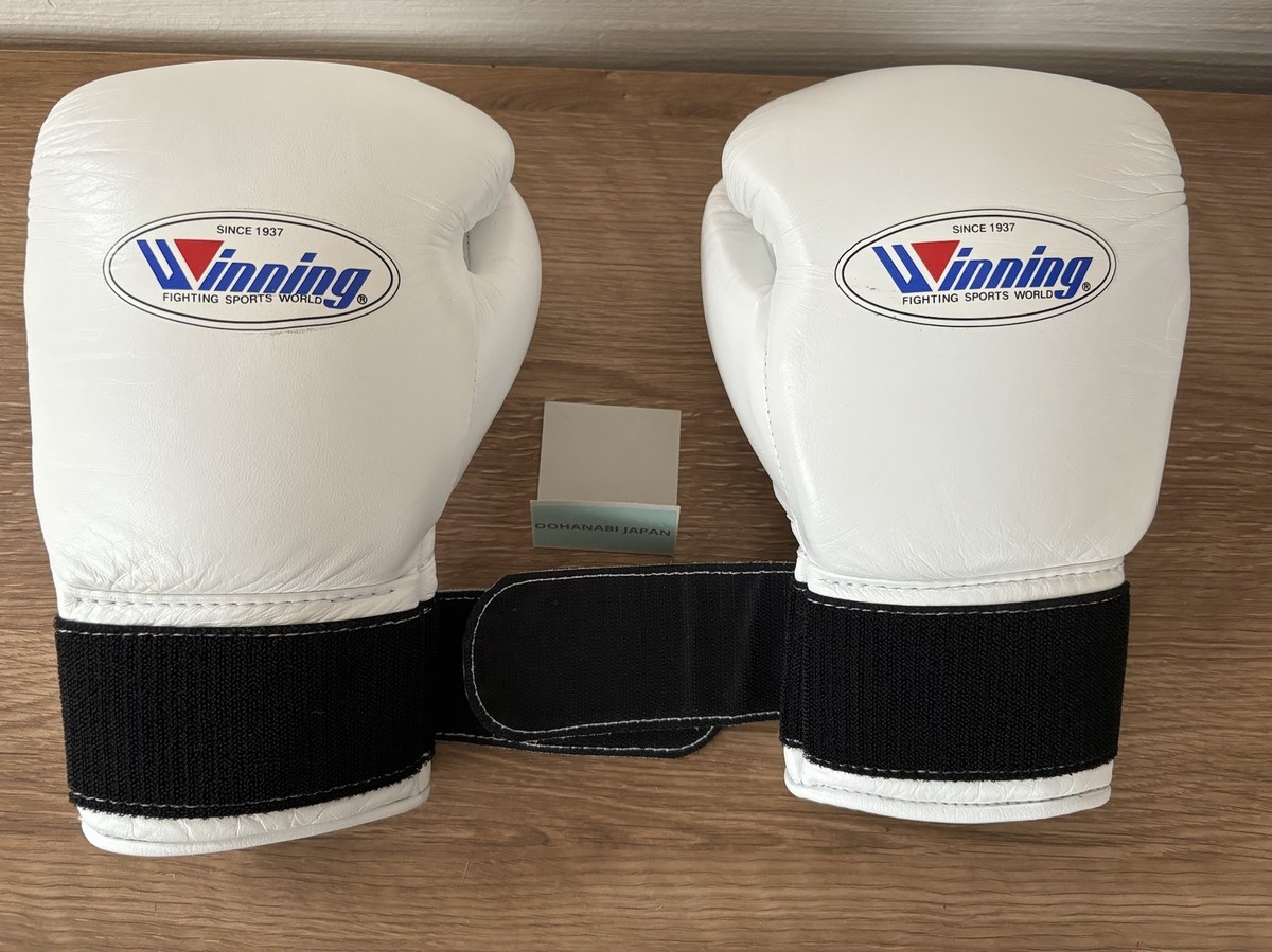 Winning Boxing Gloves 8oz MS-200B Tape type White Made in Winning Boxing Gloves 8oz MS-200B Tape type White Made in