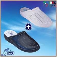 Ciabatte sanitarie Uomo Max Relax 398/S Sottopiede in Pelle 100% Made in Italy