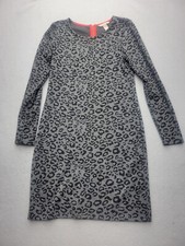 Banana Republic Women Dress 6 Gray/Black Knee Length Animal Print Polyester