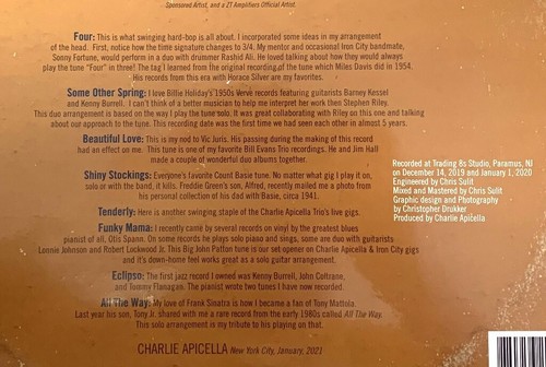 Charlie Apicella Trio - "Classic Guitar" - NEW / SEALED - 2021 - Zoho - 12" LP - Picture 4 of 4