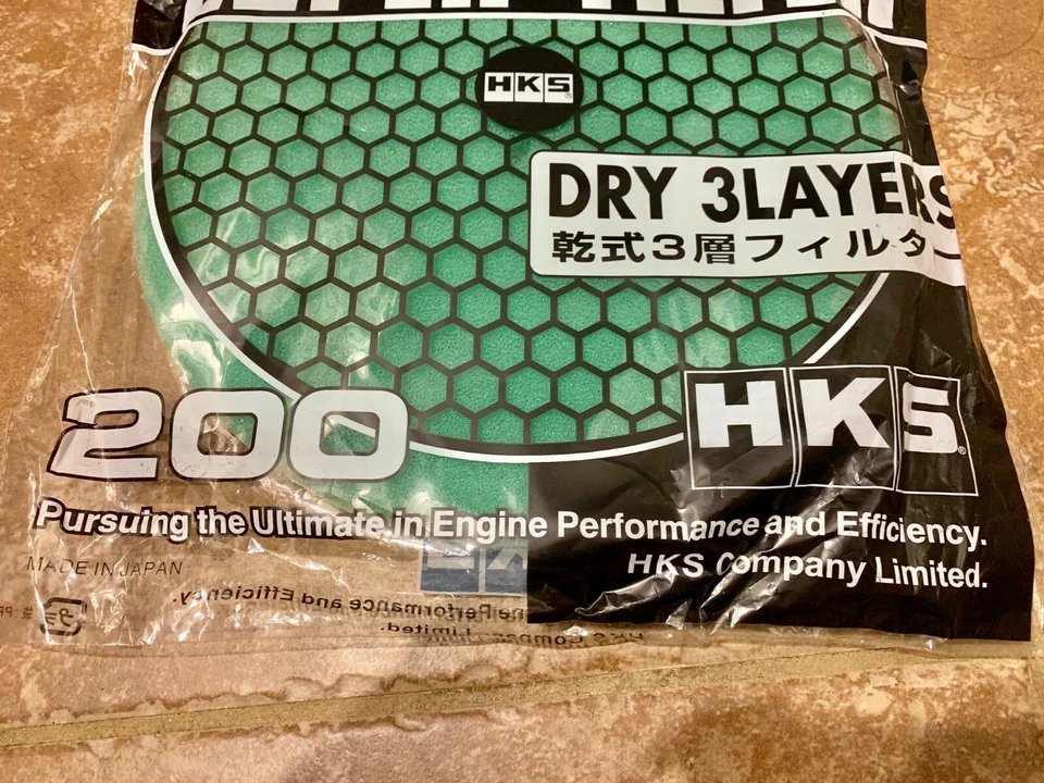 NUEVO HKS Super Power Flow Dry elemento de 3 capas filtro de aire de admisión de repuesto 200 mm Foto 3 de 4
