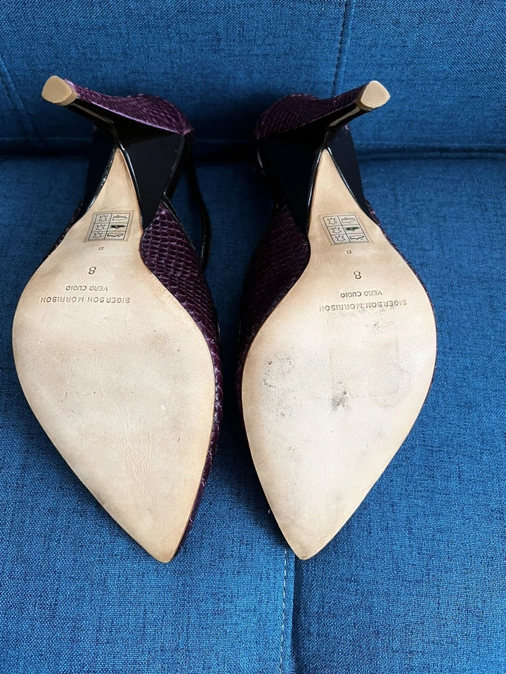 Tacones Sigerson Morrison piel de serpiente granate talla US 8 Foto 4 de 4