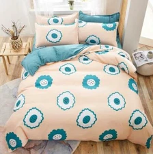 3D Green Flower ZHUA2664 Bed Pillowcases Quilt Duvet Cover Set Queen King Zoe