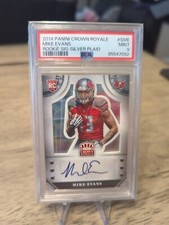 2014 PANINI CROWN ROYALE MIKE EVANS Rookie Signature Silver Plaid /99 - Auto 🔥