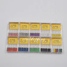 6Pc Dental Endo H/K-Files Stainless Steel Root Canal REAMERS Hand Use 21/25/31mm