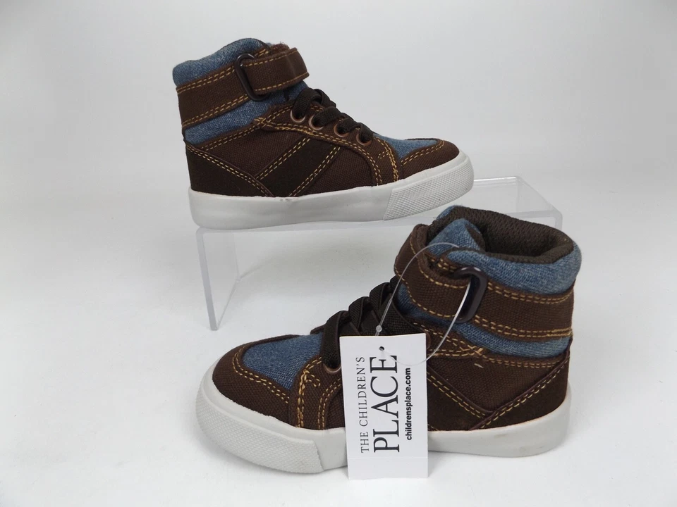Zapatillas The Childrens Place Niños Pequeños Niños Talla 7.0 T, Marrón Y Denim NUEVAS, 1971 Foto 3 de 4