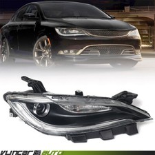 For Chrysler 200 2015-2017 Halogen Headlight Assembly Wled Drl Chrome Passenger For Chrysler 200 2015-2017 Halogen Headlight Assembly Wled Drl Chrome Passenger